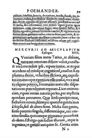 Mercurii Ad Aesculapium Epilogus. XIIII.