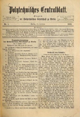 Polytechnisches Centralblatt. 1. 1888/89