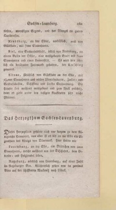 Das Herzogthum Sachsen-Lauenburg