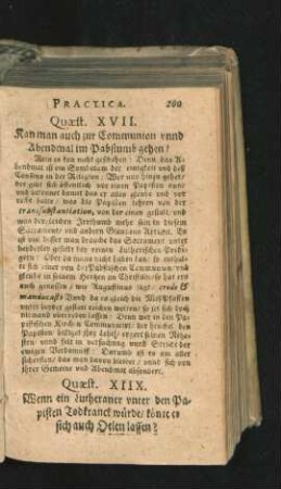 Quaest. XIIX. Wenn ein Lutheraner unter den Papisten Todkrank würde/ könte er sich auch Oelen lassen?