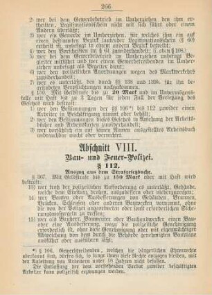 Abschnitt VIII. Bau- und Feuer-Polizei
