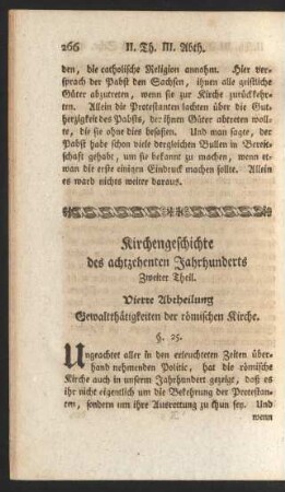 Kirchengeschichte ... Zweiter Theil. Vierte Abtheilung Gewaltthätigkeiten der römischen Kirche