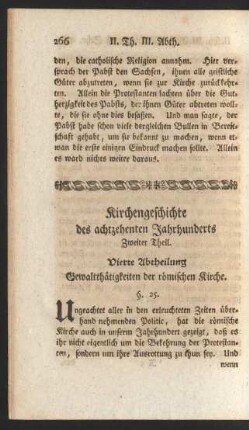 Kirchengeschichte ... Zweiter Theil. Vierte Abtheilung Gewaltthätigkeiten der römischen Kirche