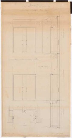 Reichsluftfahrtministerium, Berlin: Paternoster, Laibungsverkleidungen: Ansichten, Schnitte 1:10