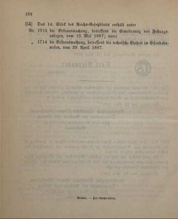 54. Das 14. Stück des Reichs-Gesetzblatts enthält unter ...