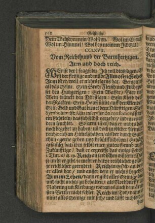 CCLXVII. Vom Reichthumb der Barmhertzigen. Arm und doch reich.