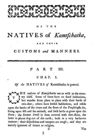 Part III. Of the natives of Kamtschatka, and their customs and manners