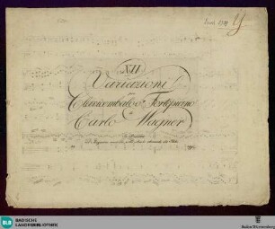 XII variazioni per clavicembalo, fortepiano