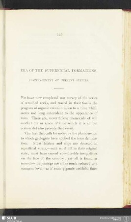 Era of the superficial formations. Commencement of present species