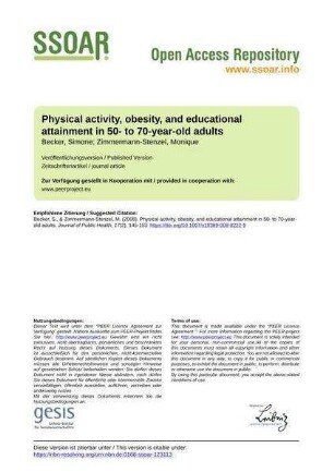 Physical activity, obesity, and educational attainment in 50- to 70-year-old adults