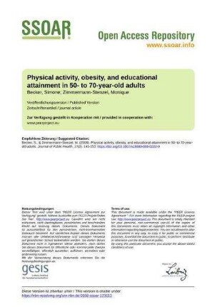 Physical activity, obesity, and educational attainment in 50- to 70-year-old adults