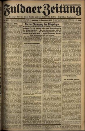Ausgabe vom Samstag, den 13. Dezember 1930.
