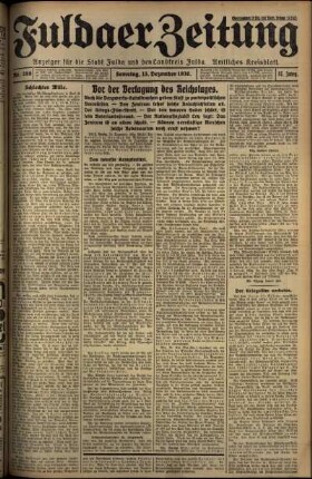 Ausgabe vom Samstag, den 13. Dezember 1930.