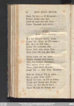 XVIII. Lied eines Armen.