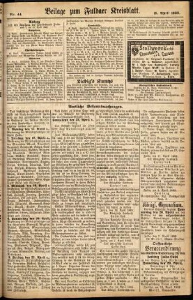 Zweite Ausgabe vom Samstag, den 15. April 1882.