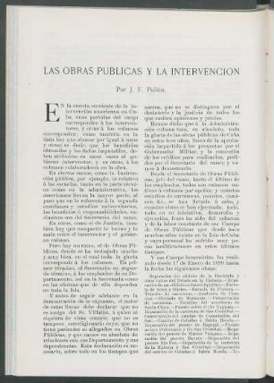 Las obras públicas y la intervención.