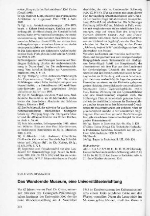 Das Wandernde Museum, eine Universitätseinrichtung