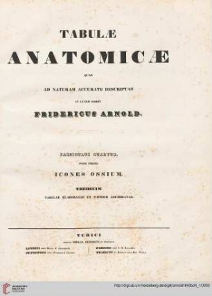 Band 4,1: Tabulae anatomicae: quas ad naturam accurate descriptas in lucem edidit: Icones ossium : tredecim tabulae elaboratae et totidem adumbratae