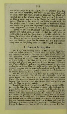 8. Lebensart der Säugethiere
