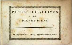 Pieces Fugitives