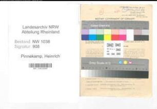 Entnazifizierung Heinrich Pinnekamp , geb. 23.03.1910 (Sachbearbeiter)