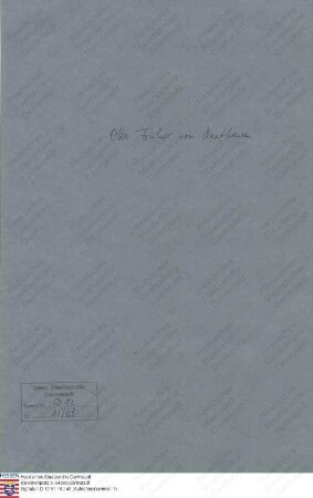 Haxthausen, Otto Freiherr v.