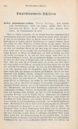 574-587 Empfehlenswerthe Schriften