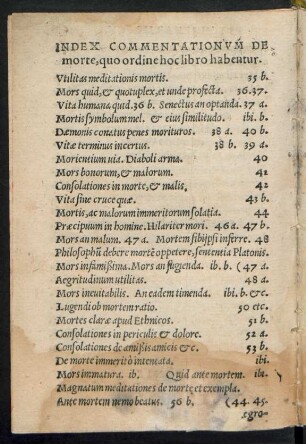 Index Commentationum De morte ...