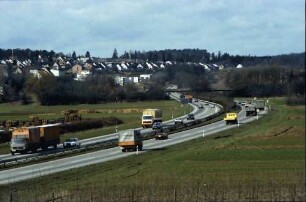 Leinfelden, Stuttgart: Autobahn von der Leinfelder-Brücke