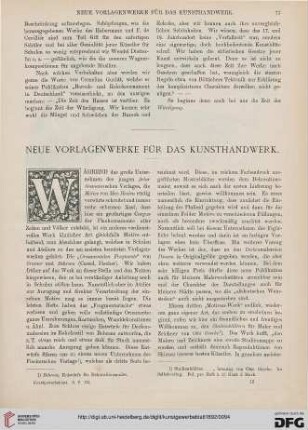 Neue Vorlagenwerke für das Kunsthandwerk
