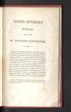 Notes Diverses D'Isaac, Sur La Vie De Toussaint-Louverture