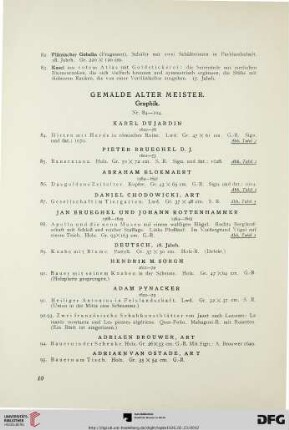 Gemälde Alter Meister. Graphik (Nr. 84-104)