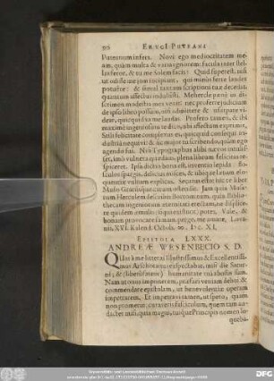 Epistola LXXX. Andreae Wesenbecio S. D.