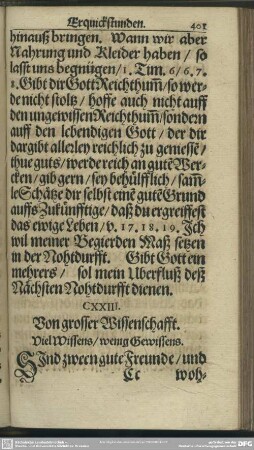 CXXIII. Von grosser Wissenschafft