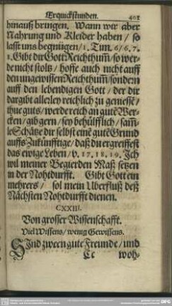 CXXIII. Von grosser Wissenschafft