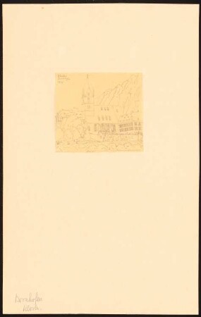 Kloster, Bornhofen: Perspektivische Ansicht vom Rhein (aus Quast Skizzenbuch)