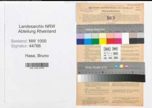 Entnazifizierung Bruno Hase, geb. 13.05.1894 (Verwaltungsbeamter)