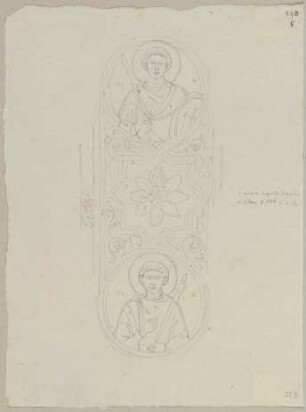 Aus den Verzierungen des Langschiffs der oberen Kirche von San Francesco in Assisi