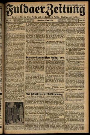 Ausgabe vom Samstag, den 06. Juni 1931.