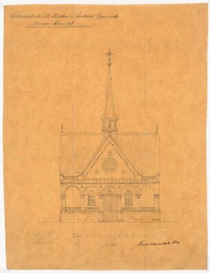 Leichenhalle der St. Markus-und-Andreas-Gemeinde, Berlin-Lichtenberg: Aufriss 1:100