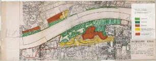 Hansjakob, Gottfried; Bonn; Rheinauenpark mit Bundesgartenschau 1979, Rheinpromenade - Rheinauen Bonn gesamt (Lageplan), Zonen der Bepflanzung (beidseitig vom Rhein)
