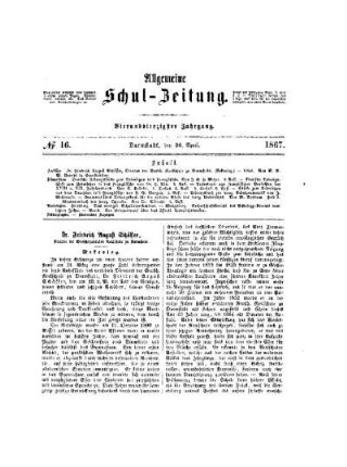 Dr. Friedrich August Schäffer, Nekrolog