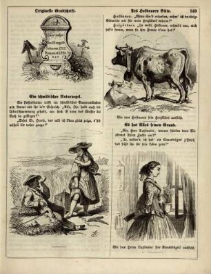 "Originelle Grabschrift" "Des Hofbauern Bitte" "Ein schwäbischer Naturpegel" "Es hat Alles seinen Grund"