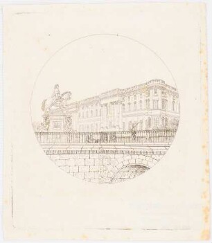 Berliner Schloss, Berlin: Perspektivische Ansicht von der Langen Brücke aus