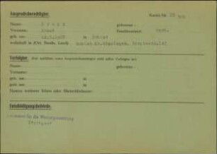 Eintrag in der Bundeszentralkartei (Teil des Testsamples): Grupp, Ernst