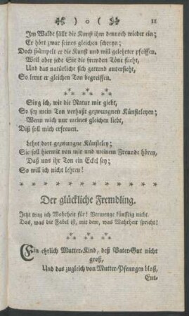 Der glückliche Fremdling