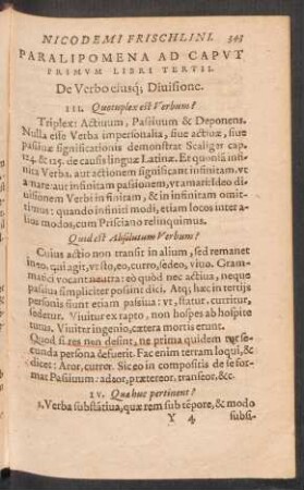 Paralipomena ... Libri Tertii.