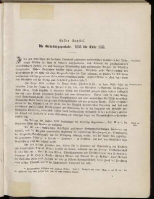 Erstes Kapitel. Die Gründungsperiode. 1856 bis Ende 1858