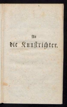 An die Kunstrichter