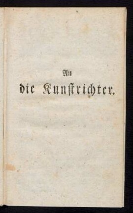 An die Kunstrichter